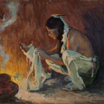 Eanger Irving Couse Oil on Board. SOLD $48,000